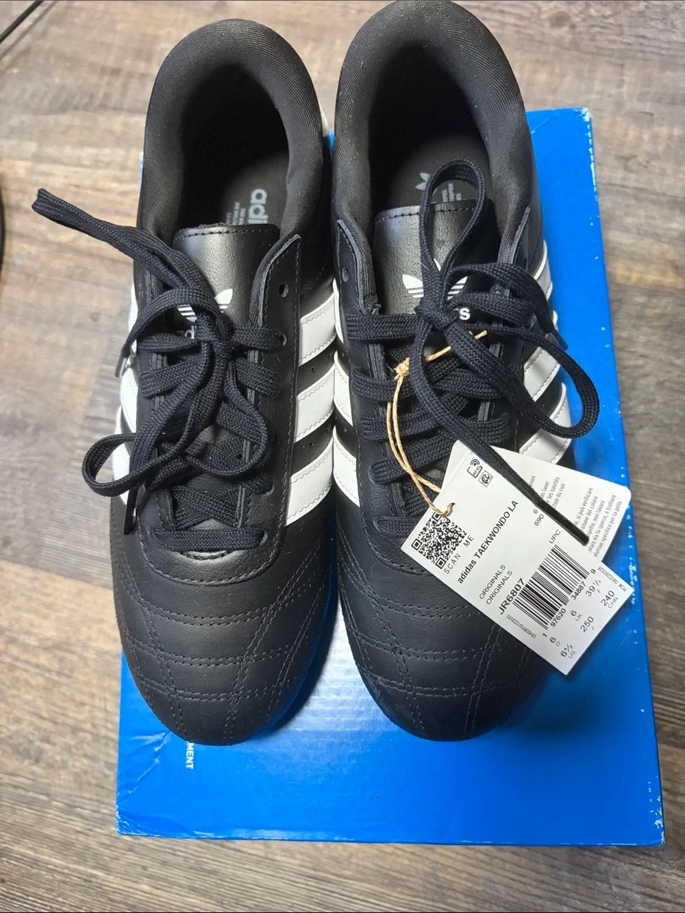 Adidas Black Sneakers with White Three Stripes